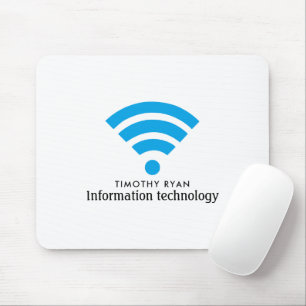 Tapis De Souris Logo Wi-Fi bleu, Technologie de l'information, Ord