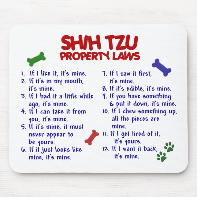 Tapis De Souris Lois 2 de propriété de SHIH TZU (Devant)