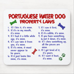 Tapis De Souris Lois PORTUGAISES 2 de propriété de CHIEN d'EAU