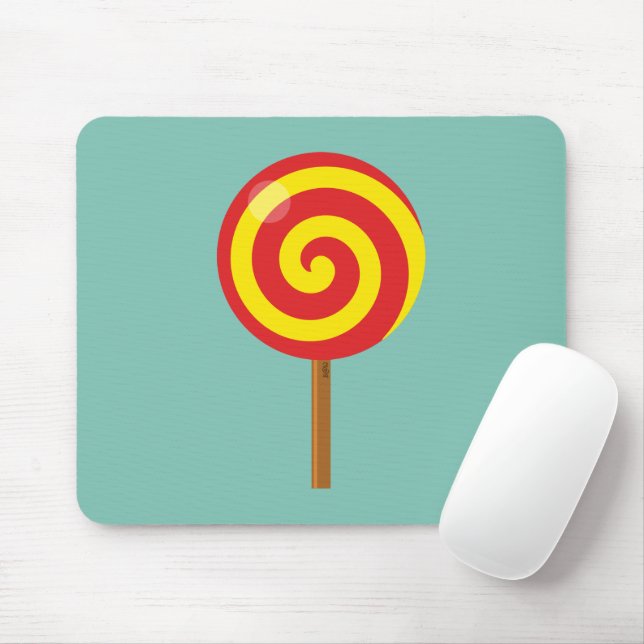 Tapis De Souris Lollipop rouge spirale (Avec souris)