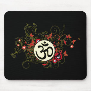 Tapis De Souris L'OM floral bouddhiste