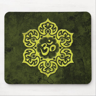 Tapis De Souris L'OM floral en pierre vert