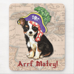 Tapis De Souris Long manteau Chihuahua Pirate