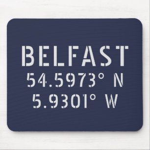 Tapis De Souris Longitude Belfast Latitude