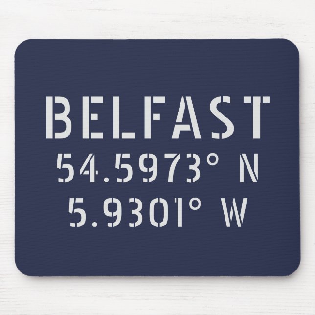 Tapis De Souris Longitude Belfast Latitude (Devant)
