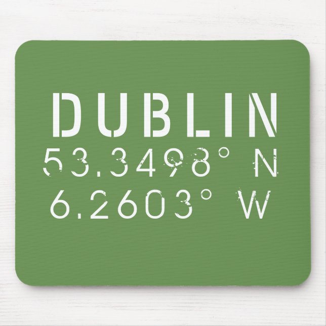 Tapis De Souris Longitude de Dublin (Devant)