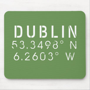 Tapis De Souris Longitude Latitude de Dublin