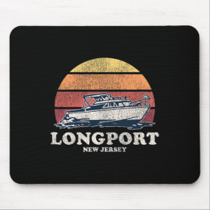 Tapis De Souris Longport Nj Bateau Vintage les années 70 Conceptio