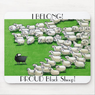 Tapis De Souris Longue Agneau perdu : FIER Mouton noir Mousepad