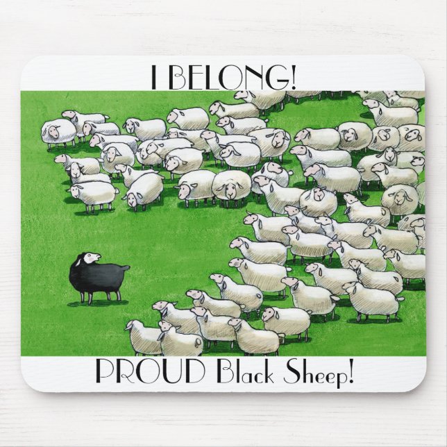 Tapis De Souris Longue Agneau perdu : FIER Mouton noir Mousepad (Devant)