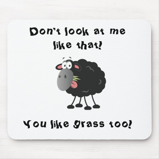 Tapis De Souris Longue Agneau perdu : Grass mangeant Manger Mouton (Devant)