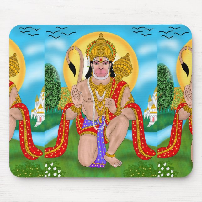 Tapis de souris Lord Hanuman – Accessoire de burea (Devant)