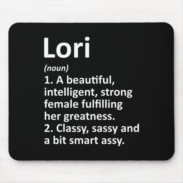 Tapis De Souris Lori Definition Personalized Name Funny Christmas  (Devant)