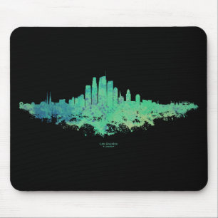 Tapis De Souris Los Angeles City Skyline - Mint Green
