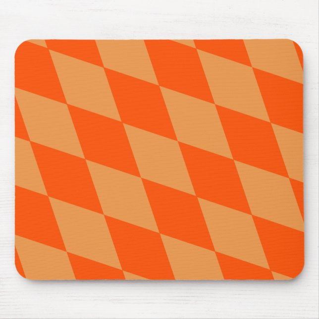 Tapis De Souris Losanges Damier Orange Clair et Foncé Harlequin  (Devant)