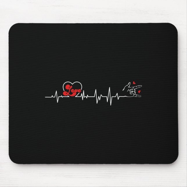 Tapis De Souris Loss Heartbeat Hand Sign Language Loss Awa (Devant)