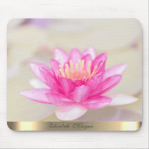 Tapis De Souris Lotus d'Or Élégant, Yoga