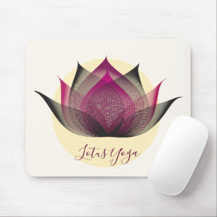 Tapis De Souris Lotus rose Jaune Art Élégant Yoga unique