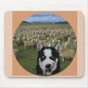 Tapis De Souris Loup affamé avec des moutons