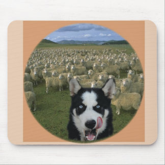 Tapis De Souris Loup affamé avec des moutons