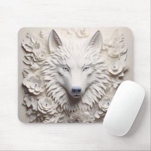 Tapis De Souris Loup blanc 3D