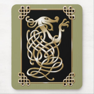 Tapis De Souris Loup celtique - arrière - plan noir