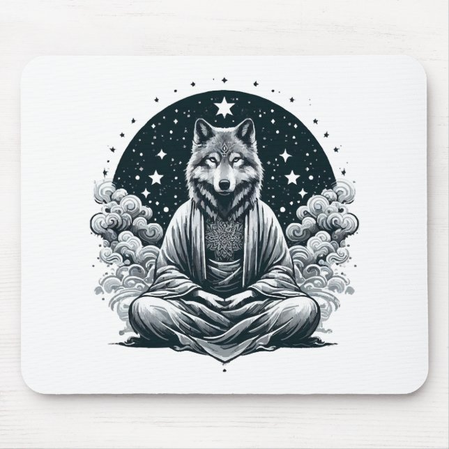 Tapis De Souris Loup conscient (Devant)