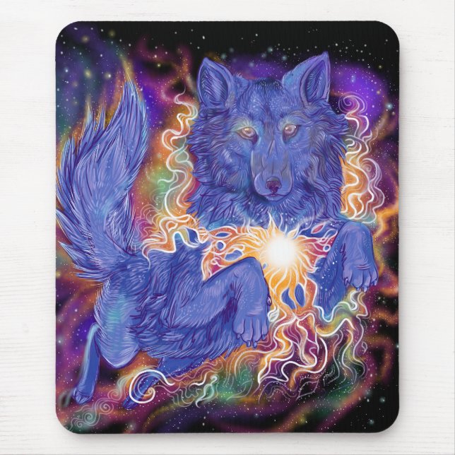 Tapis De Souris Loup cosmique (Devant)