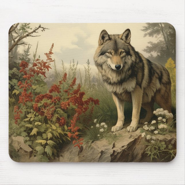 Tapis de souris Loup dans Glen (Devant)