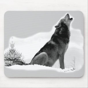 Tapis De Souris Loup de bois de construction d'Alaska Mousepad
