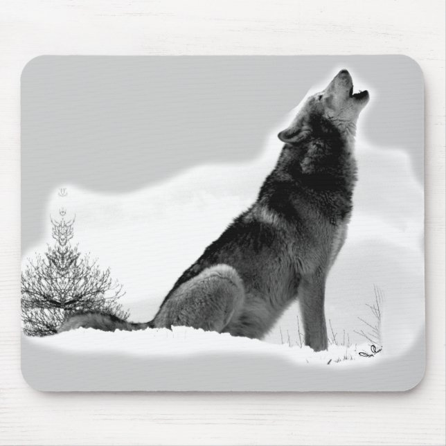 Tapis De Souris Loup de bois de construction d'Alaska Mousepad (Devant)