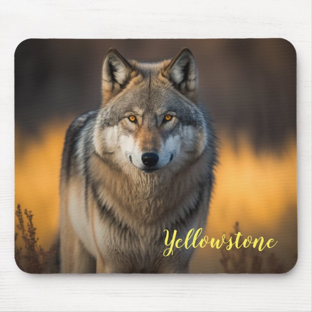 Tapis De Souris Loup de Souris-Yellowstone (Devant)