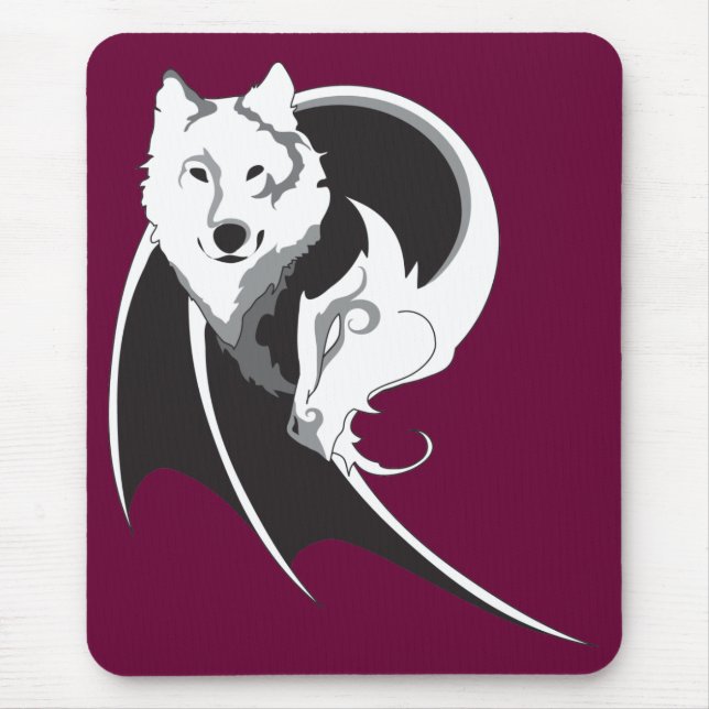 Tapis De Souris Loup et dragon Mousepad (Devant)