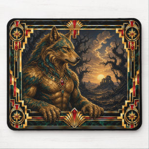 Tapis De Souris Loup-garou, mythe Art déco