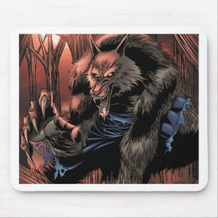 Tapis De Souris Loup-garou rouge de lune