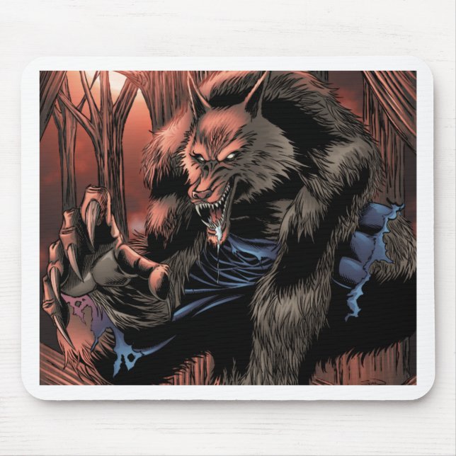 Tapis De Souris Loup-garou rouge de lune (Devant)