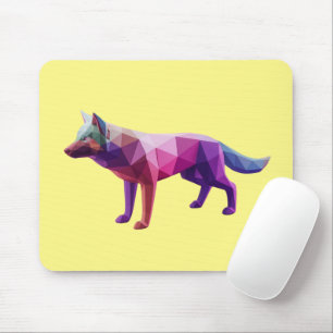 Tapis De Souris Loup géométrique futuriste moderne oeuvre de Gardi