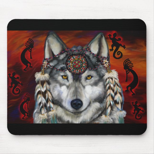 Tapis De Souris Loup Gris (Devant)