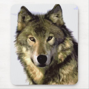 Tapis De Souris Loup gris Mousepad