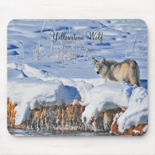 Tapis De Souris Loup Mousepad de Yellowstone (Devant)