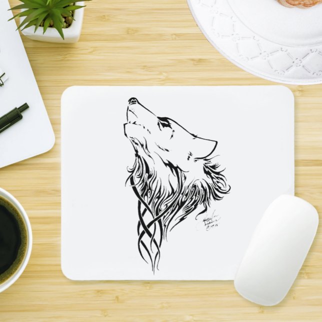 Tapis De Souris Loup noir de la tribu Howl (Créateur téléchargé)
