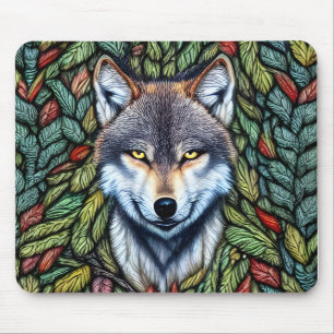 Tapis De Souris Loup prédateur de bois sauvage