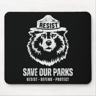 Tapis De Souris L'ours gris loup résiste à la protection du parc n