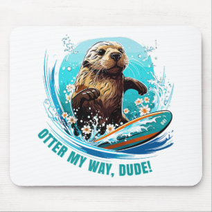 Tapis De Souris Loutre 841 Loutre qui fait du Surf Elle vole des p