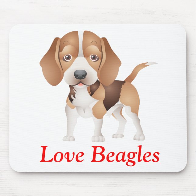 Tapis De Souris Love Beagles Puppy Dog Cartoon Mouse Pad (Devant)