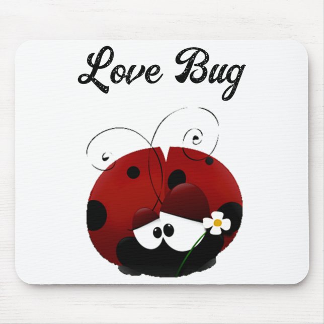 Tapis De Souris Love Bug Ladybug Mignon Dessin Animé Saint Valenti (Devant)