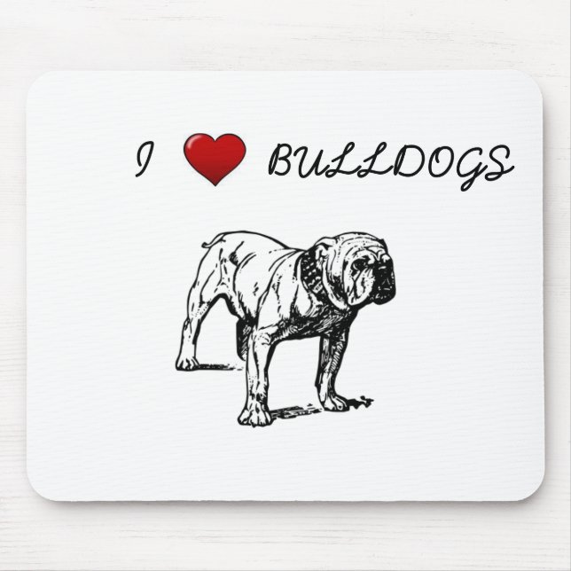 Tapis De Souris Love Bulldogs (Devant)