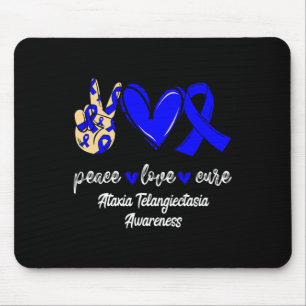 Tapis De Souris Love Cure Ataxia Telangiectasia Blue Ribbon Award