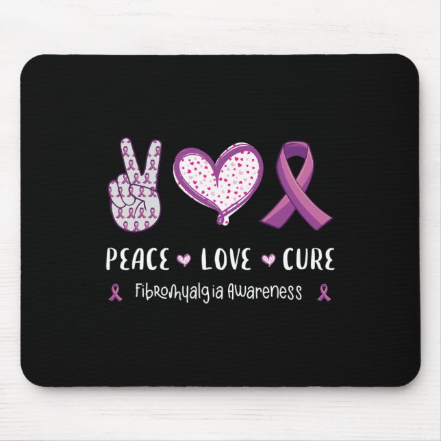 Tapis De Souris Love Cure Fibromyalgie Sensibilisation Hommes Femm (Devant)