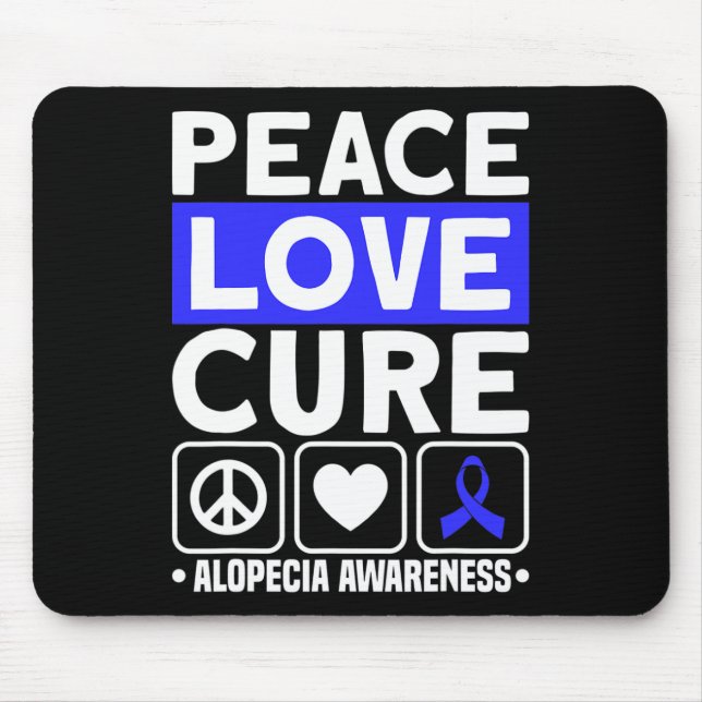 Tapis De Souris Love Cure Support Alopecia Awareness Ruban 1 (Devant)